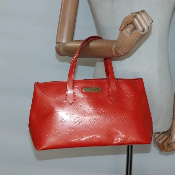 LOUIS VUITTON Monogram Vernis Wilshire PM Bag Orenge Sunset - Picture 1 of 16